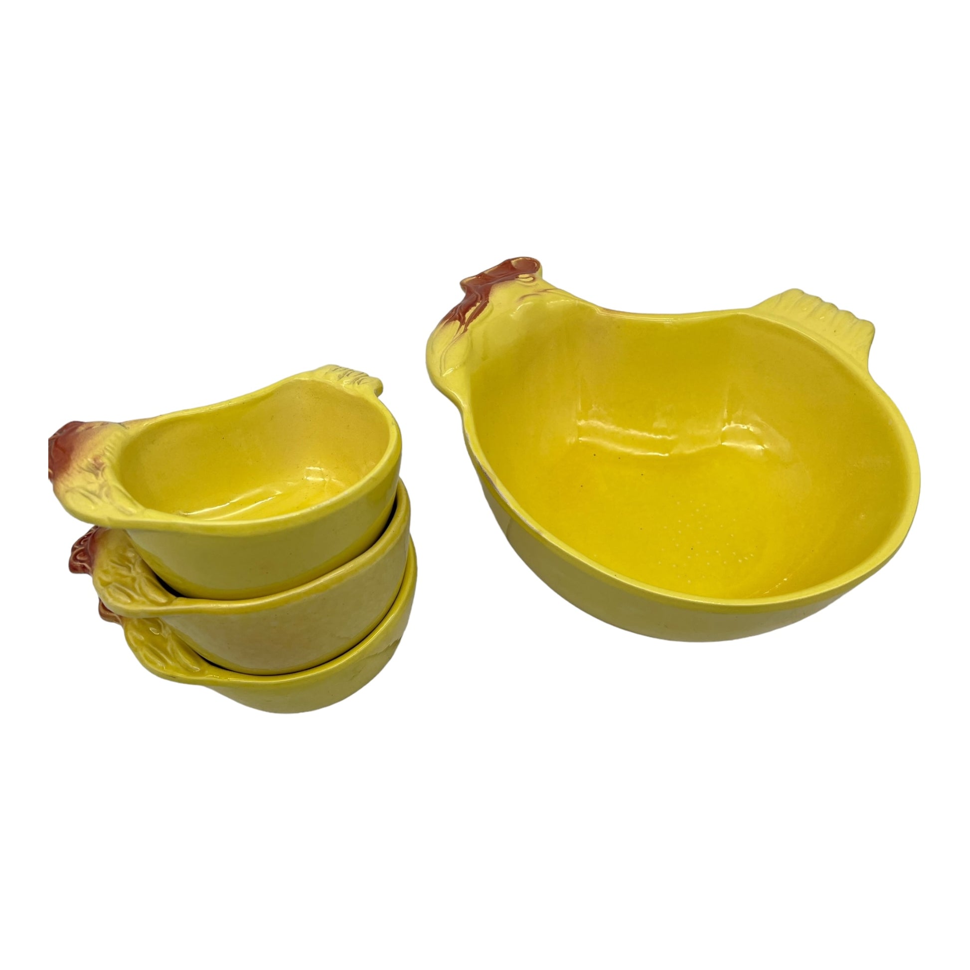image French chicken shaped casserole or serving dishes 