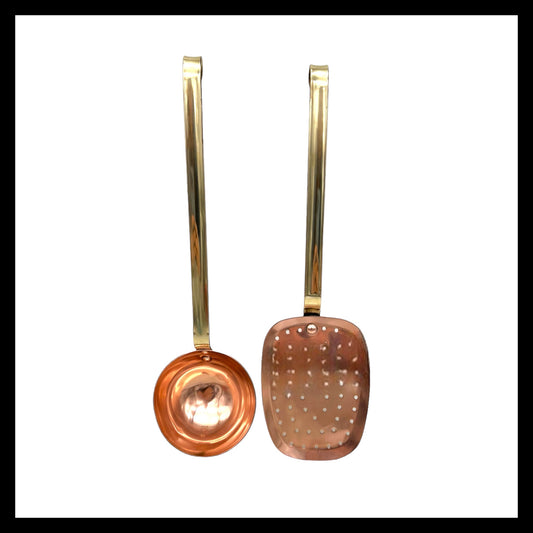 image pair of French brass and copper utensils sold by All Things French Store