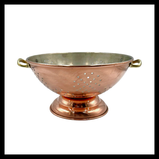 French shabby chic copper colander with tin lining for sale by All Things French Store