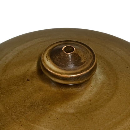 Close-up of a brown ceramic pot on a white background