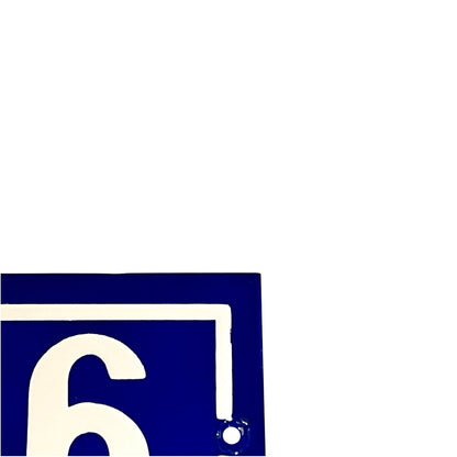 Vintage French Enamel Door Number 56 - Blue and White House Number