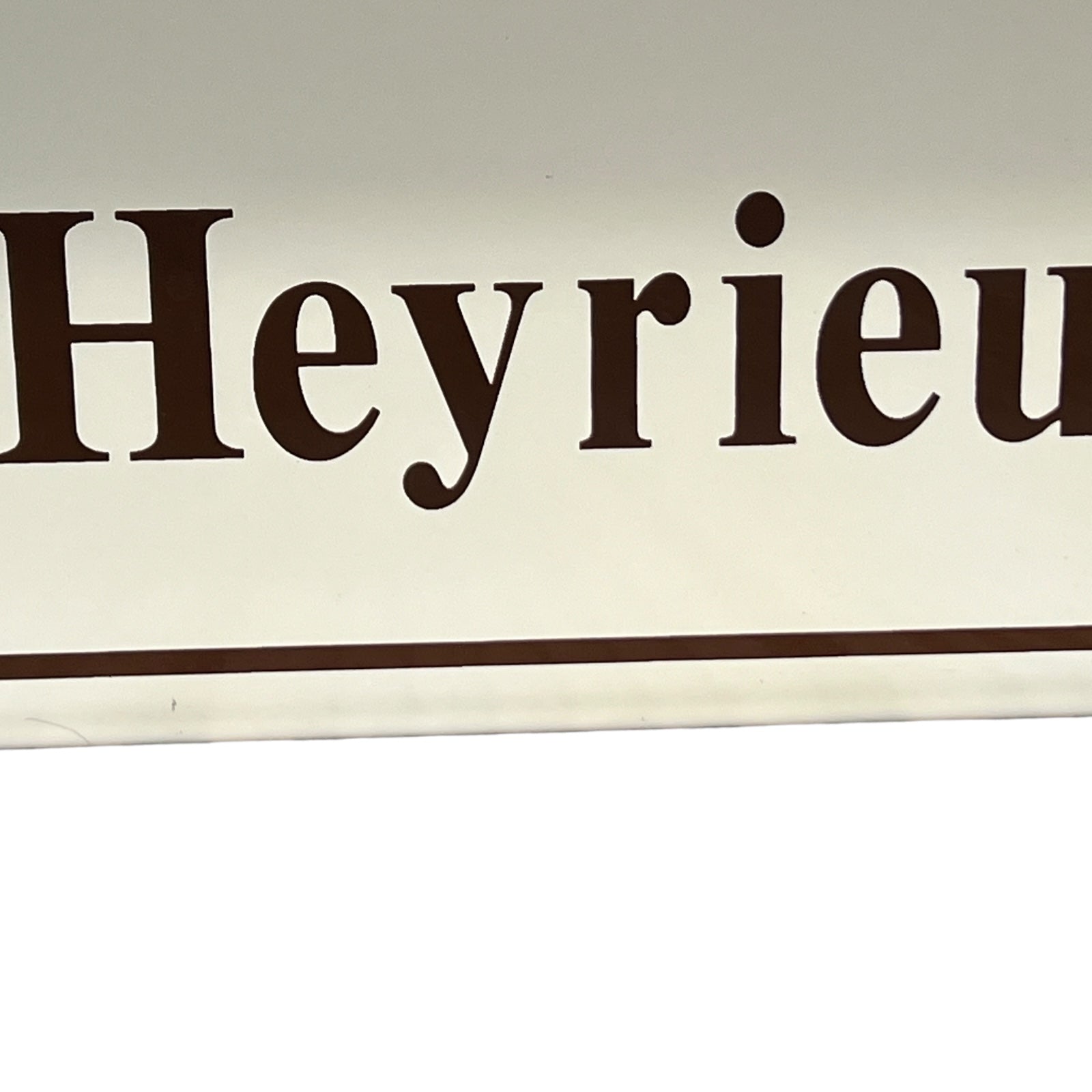 French cream and brown enamel street sign 