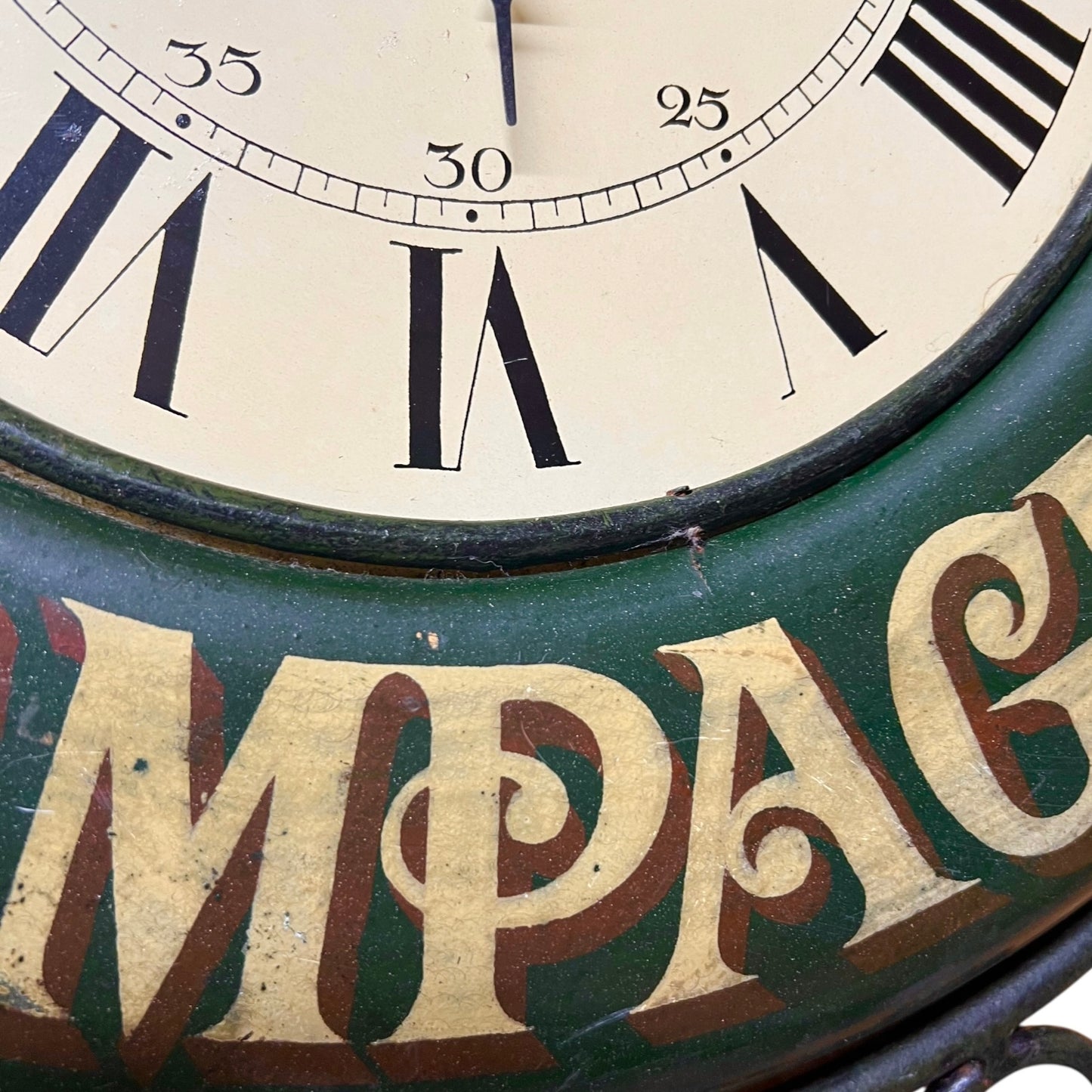 close up detail image of vintage sign