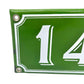 image French enamel green metal door number house number 14 