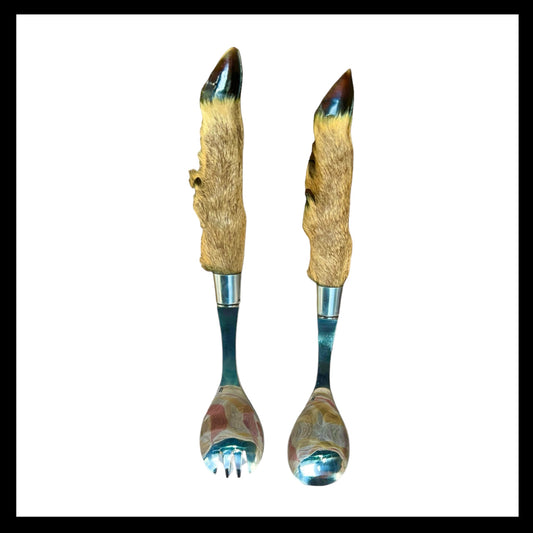 image French taxidermy deer hoof salad spoons sold by All Things French Store