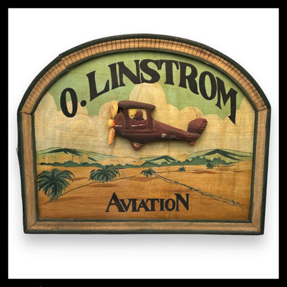 Wooden Shabby Chic 3D Picture Sign, Linstrom Aviation Decorative Plaque for sale from All Things French Store