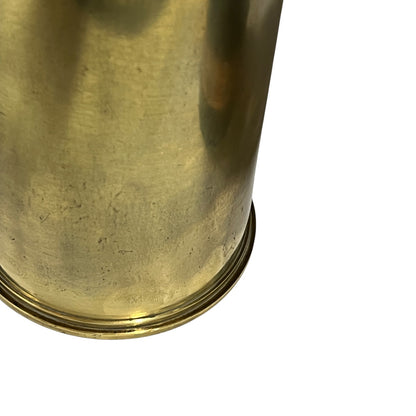 WW1 British 18 Pounder Inert Shrapnel Shell with Brass Case and Fuse