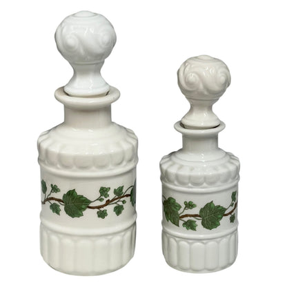 French Vintage Paris Porcelain Bathroom Accessories, Ceramic Lotion Bottles