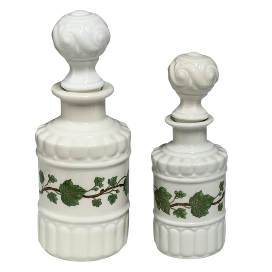 French Vintage Paris Porcelain Bathroom Accessories, Ceramic Lotion Bottles