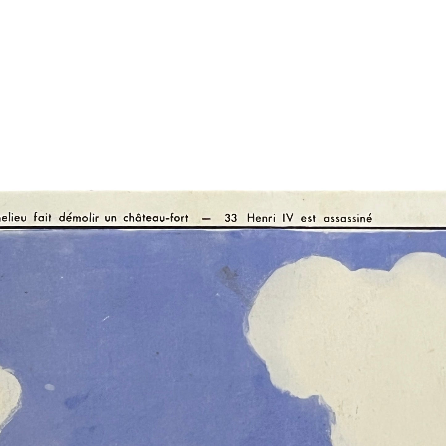 Close up of a French vintage school poster on a white background 