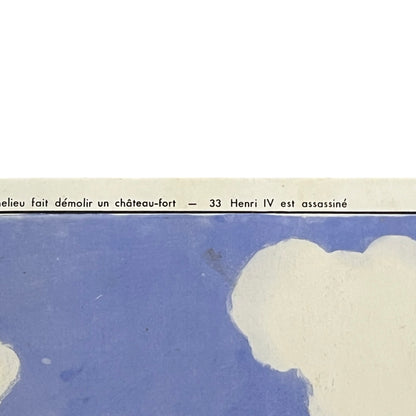 Close up of a French vintage school poster on a white background 