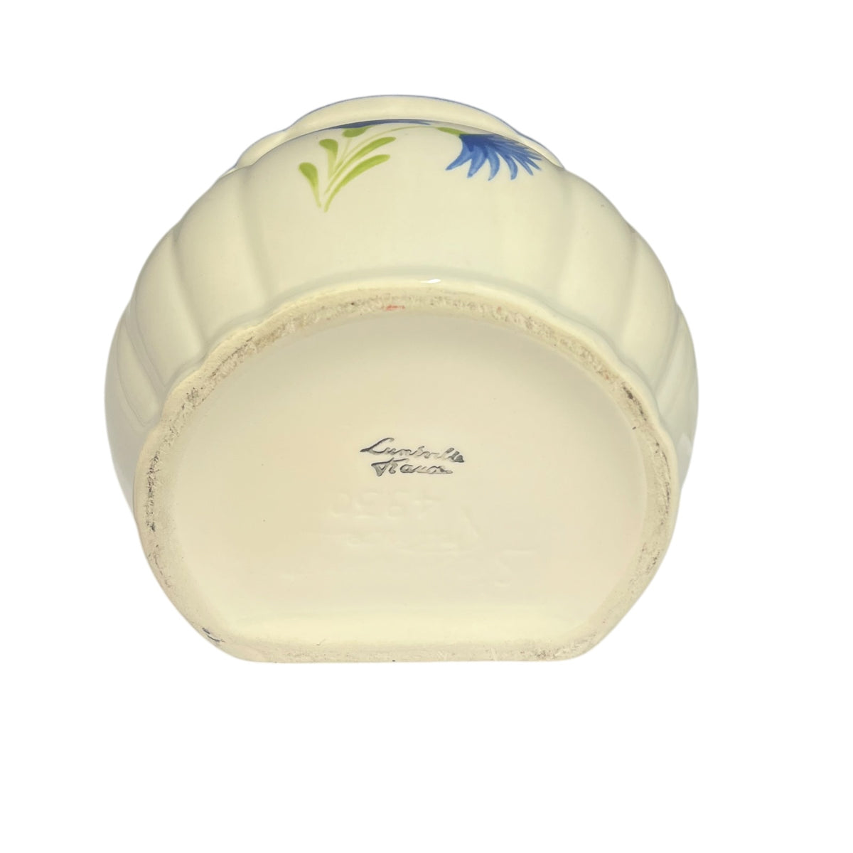 base of ceramic pot showing French makers stamp