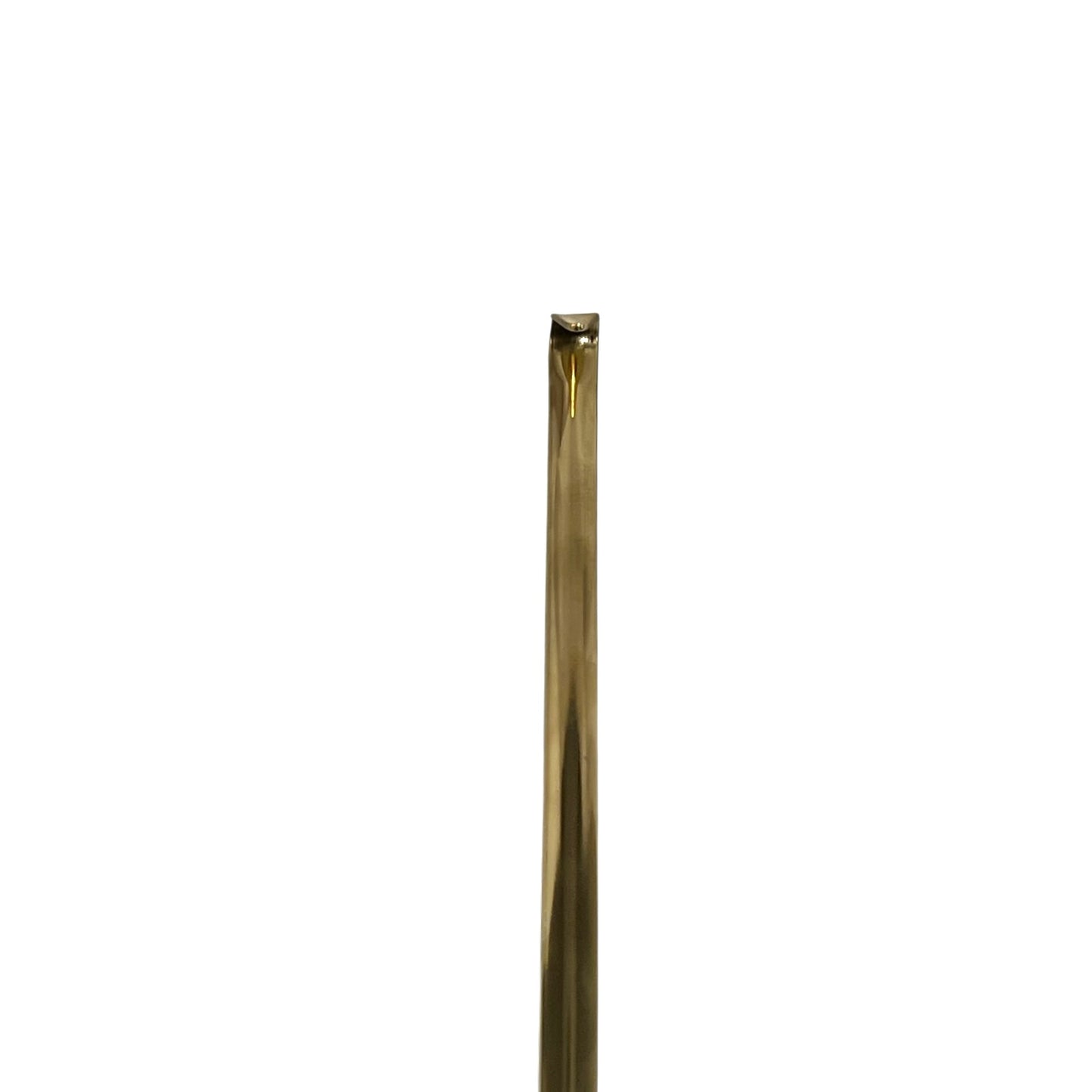 Brass spoon handle on a white background