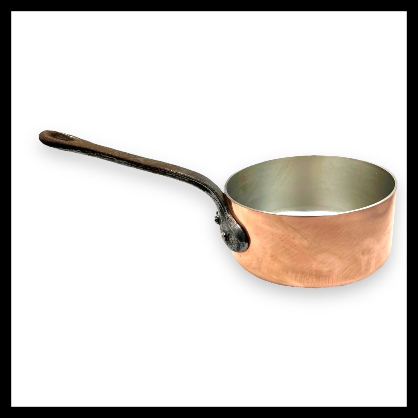 Vintage French Copper Pan with Brand New Tin Lining, 1.5mm Copper Saucepan for sale from All Things French Store