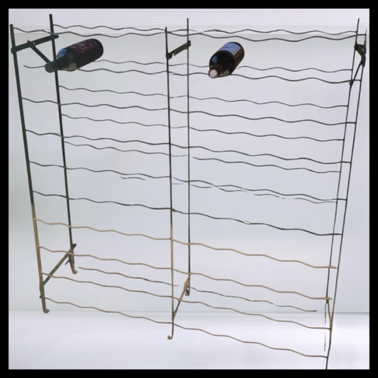 French Rigidex Style Wine 100 Bottle Rack, Vintage Metal Wine Cellar Rack for sale from All Things French Store