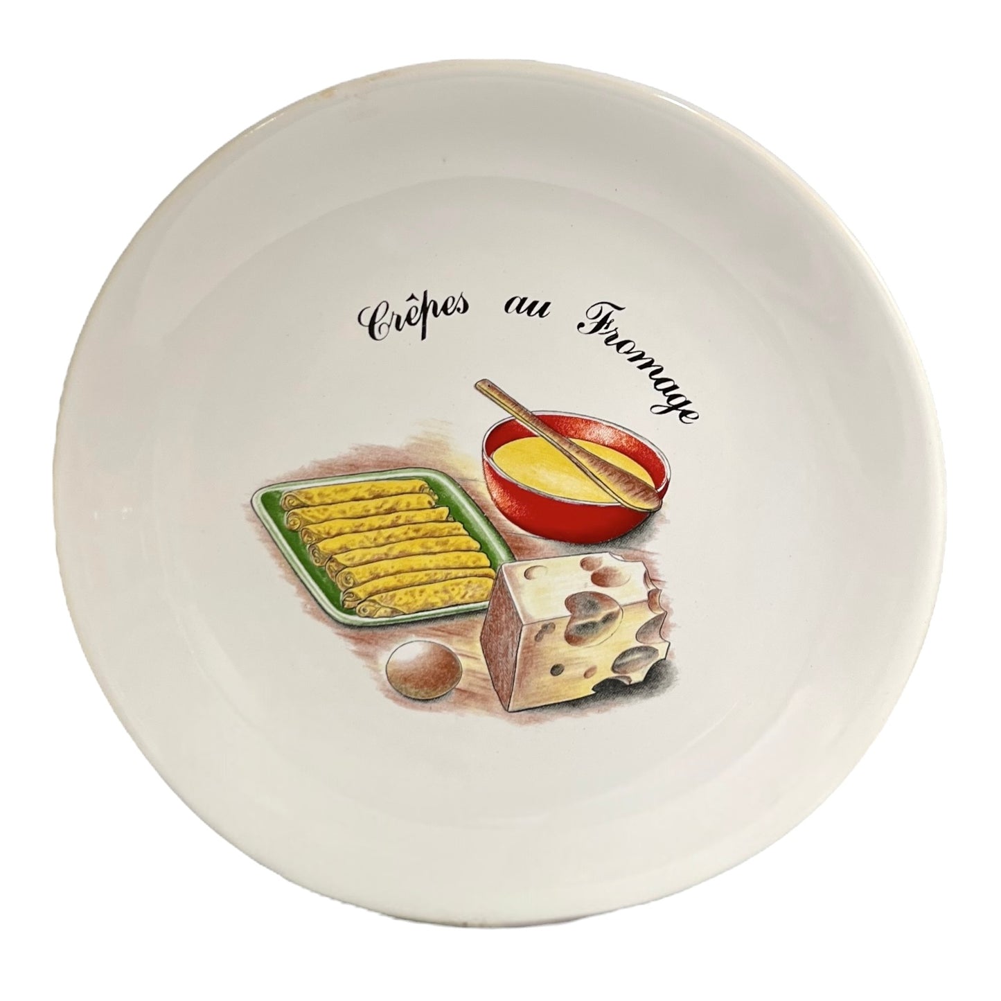 French crepes au fromages plate on a white background 