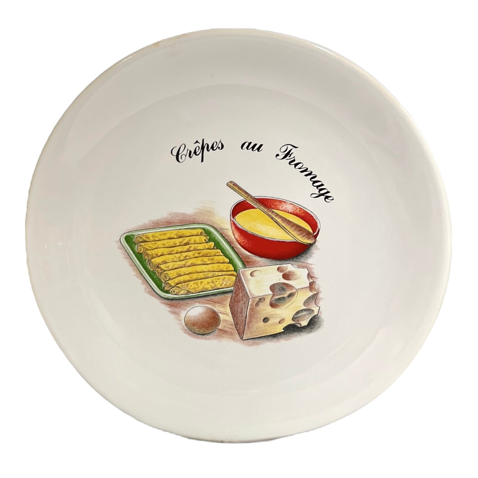 French crepes au fromages plate on a white background 