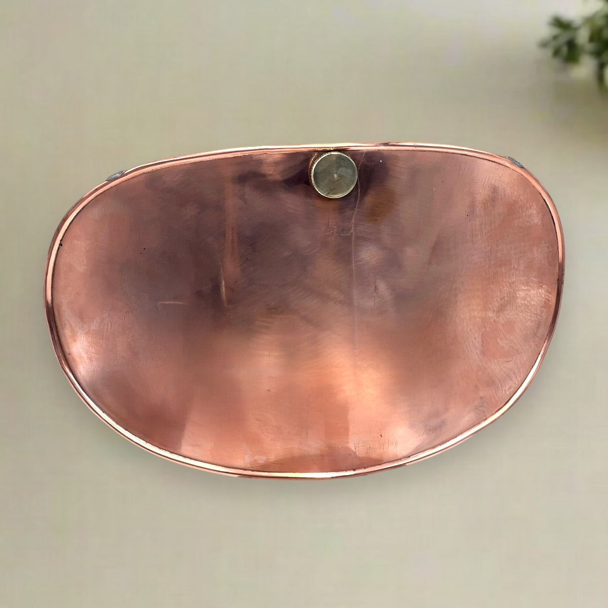 Antique Copper Curved Stomach Warmer or Back Warmer circa 1910 