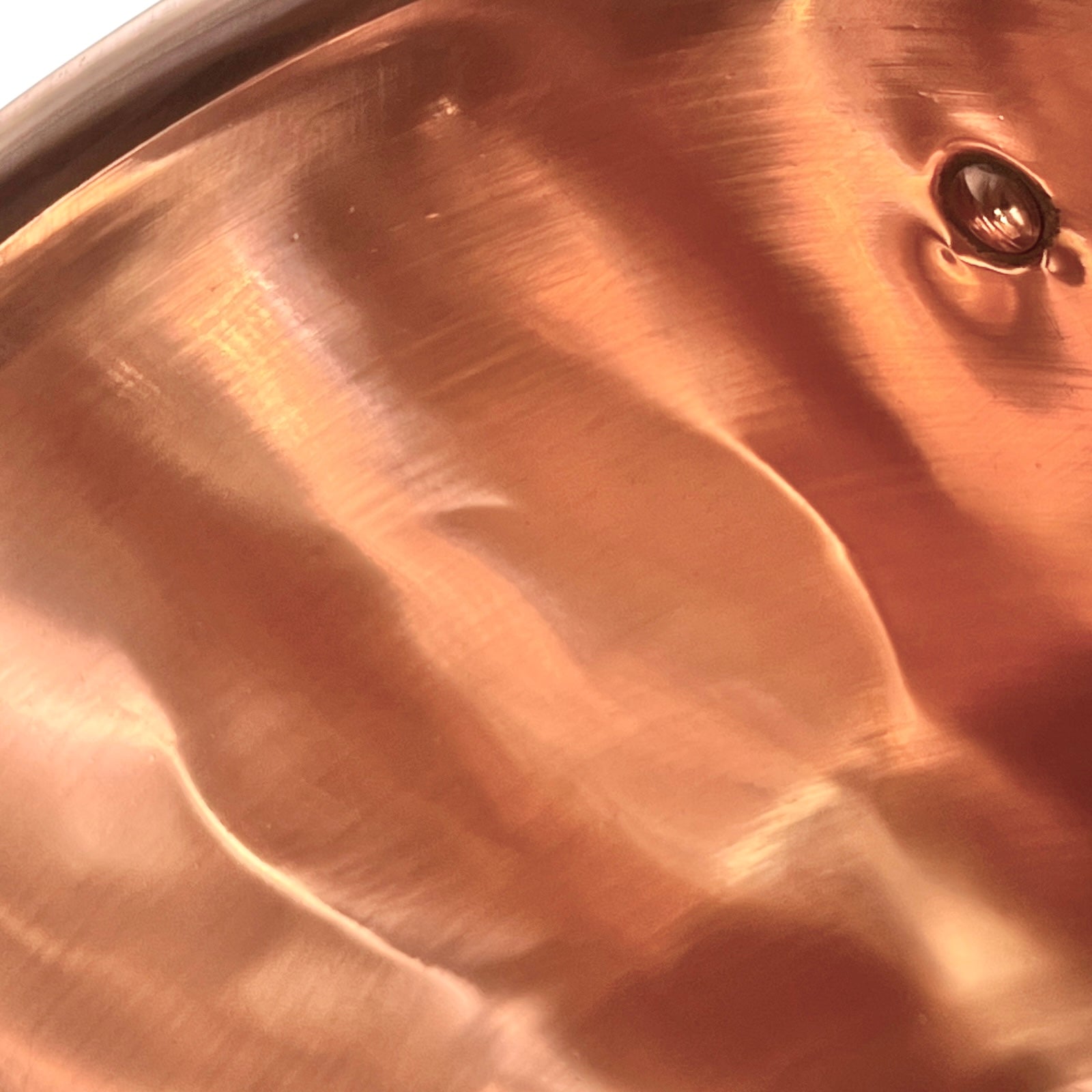 Copper upcycled basin sink or washbowl showing wear and tear