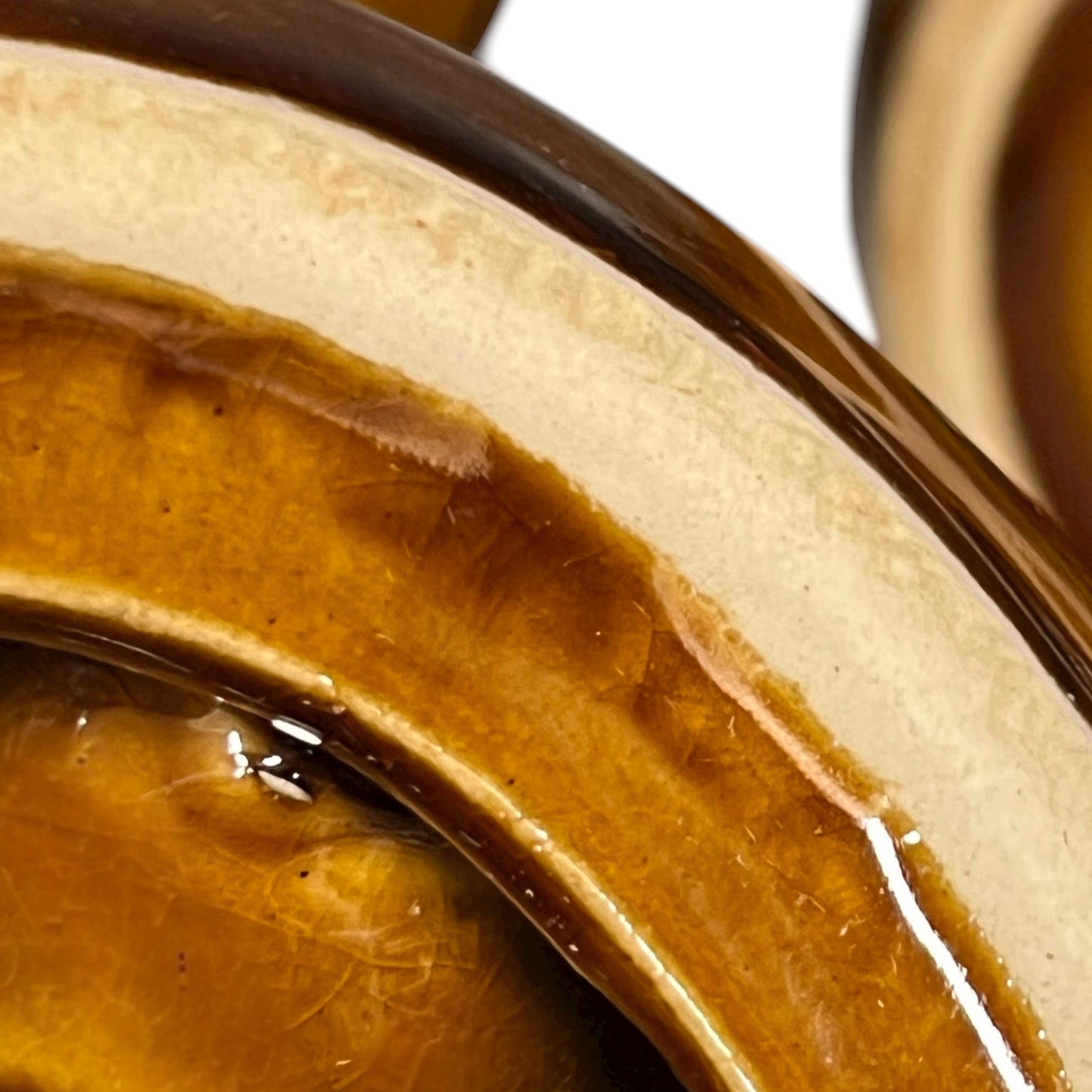 close up of a ceramic snail plate
