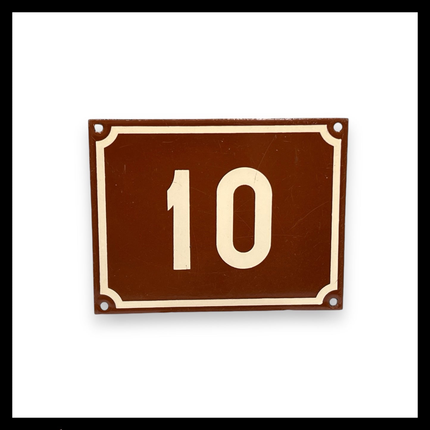 Vintage Number 10 French Enamel House Sign, for sale by All Things French Store 