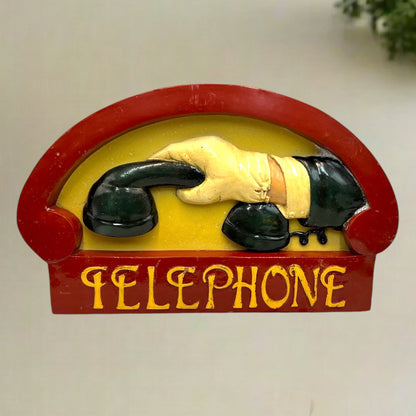 Vintage Country Corner Wooden Telephone Sign, Chunky Country Cottage Decor 