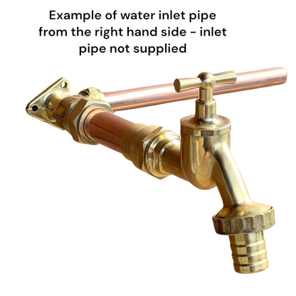 Vintage Style Copper & Brass Wall Mounted Tap – Custom Size for Exposed Pipework