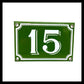 image French enamel green door number 15 sold by All Things French Store
