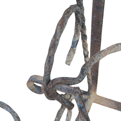 side view of iron planter
