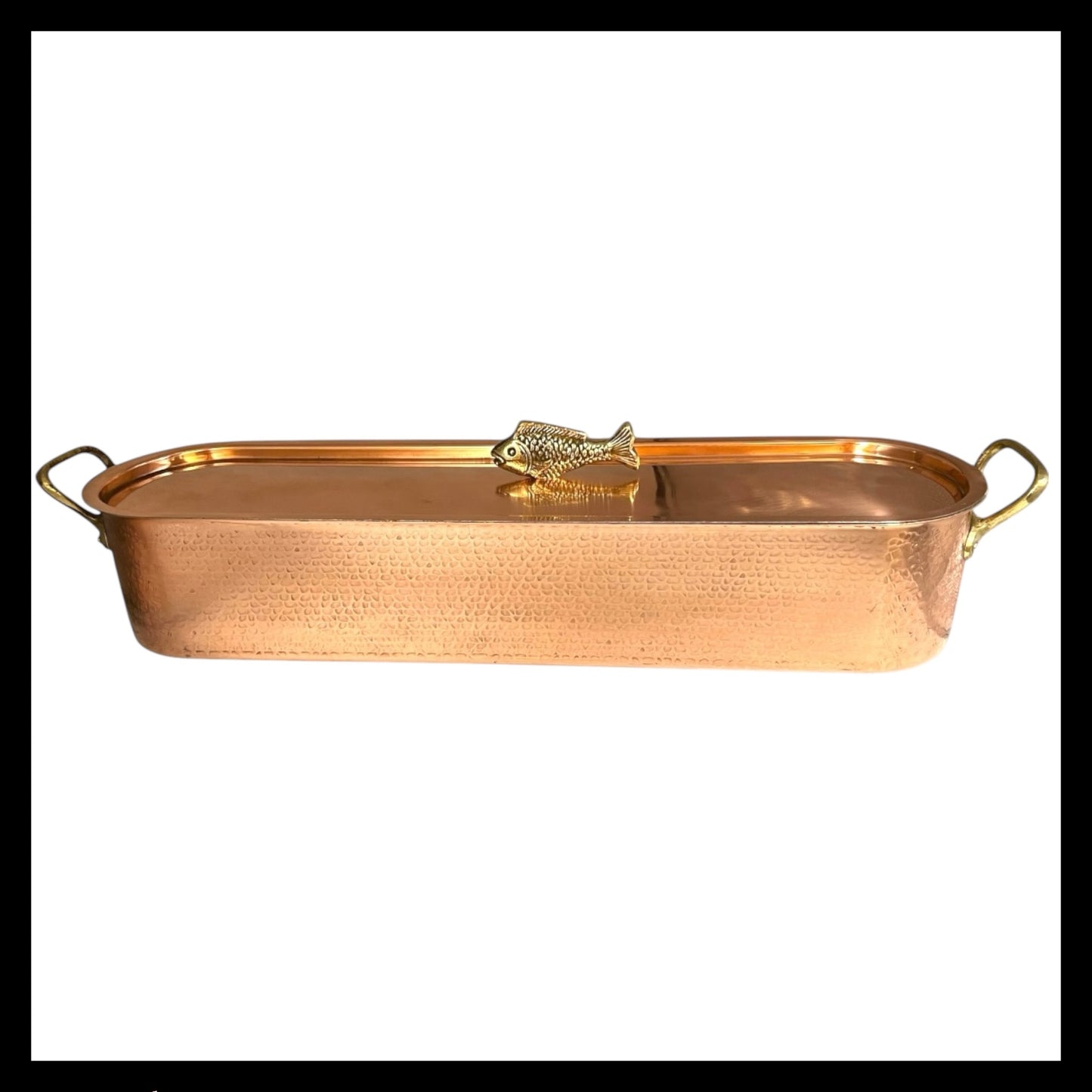 Vintage French Copper Fish Kettle Poacher- w. Insert & Tin Lining 4.7kg  for sale by All Things French Store