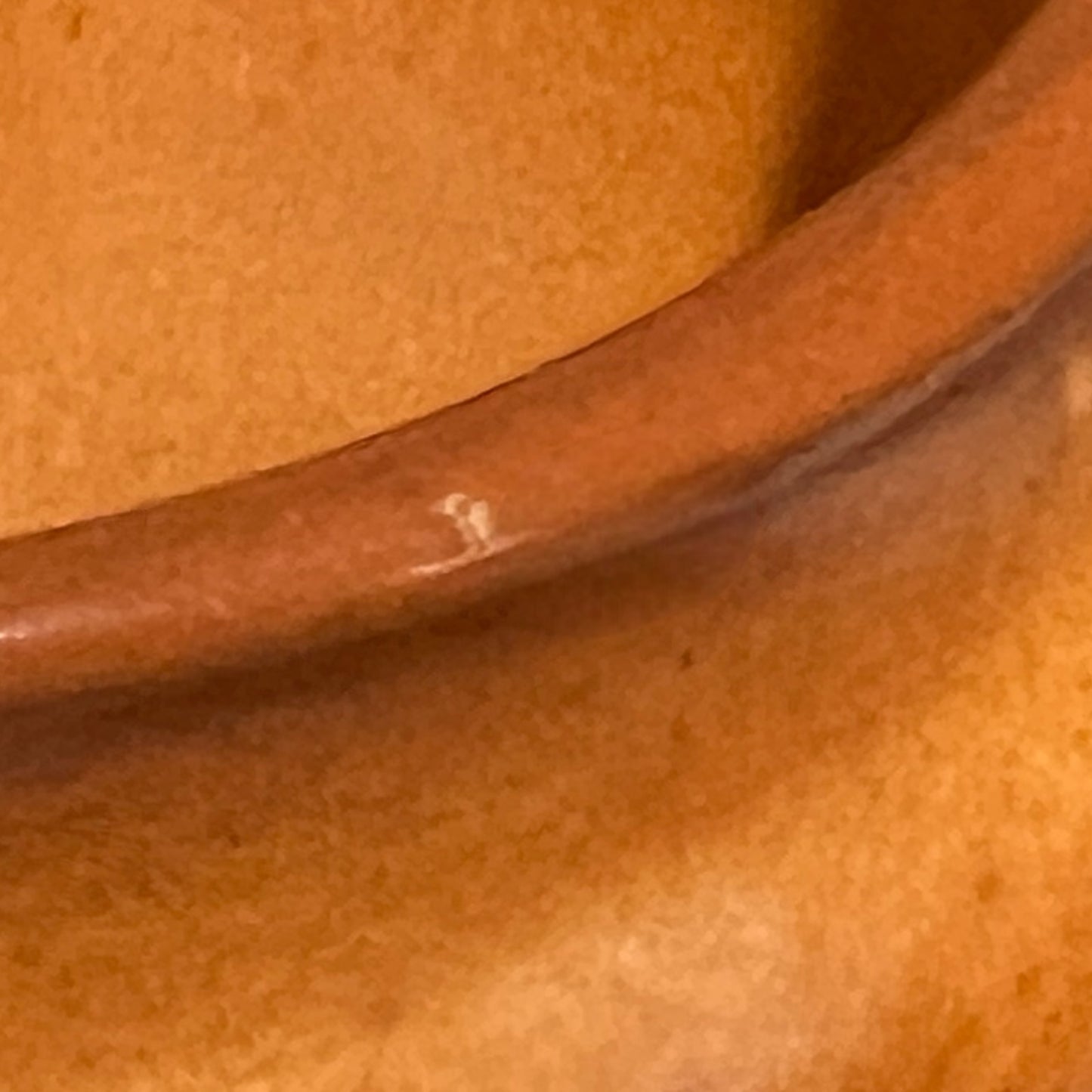 close up of soup bowl rim