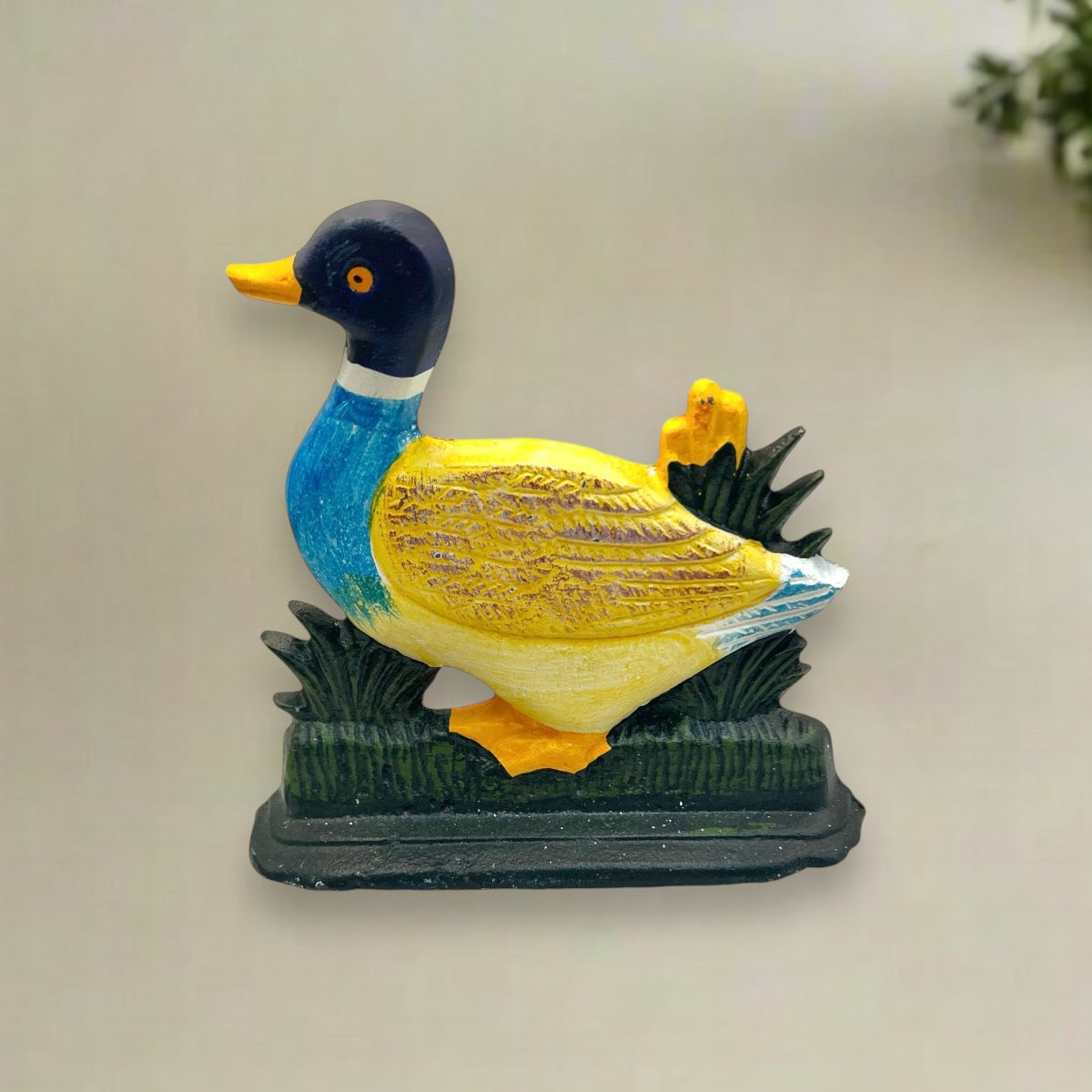 French Cast Iron Duck Door Stop, Farmhouse Chic Doorstop Wedge, Door Stay