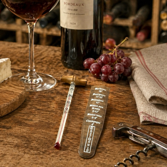Vintage French Wine Thermometer, Sommelier Gift, Collectible Wine Accessory