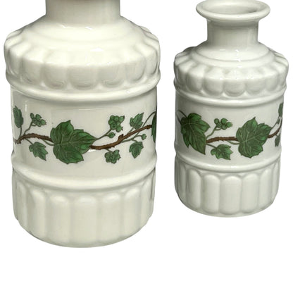 French Vintage Paris Porcelain Bathroom Accessories, Ceramic Lotion Bottles