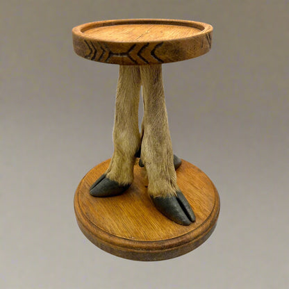 Taxidermy Deer Leg Plant Stand or Mini Side Table, French Vintage Specimen for sale from All Things French Store