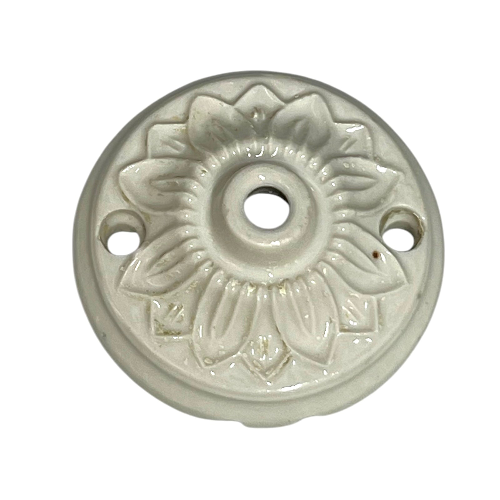 Vintage French Ceramic Ceiling Rose, Chandelier Ceiling Fitting