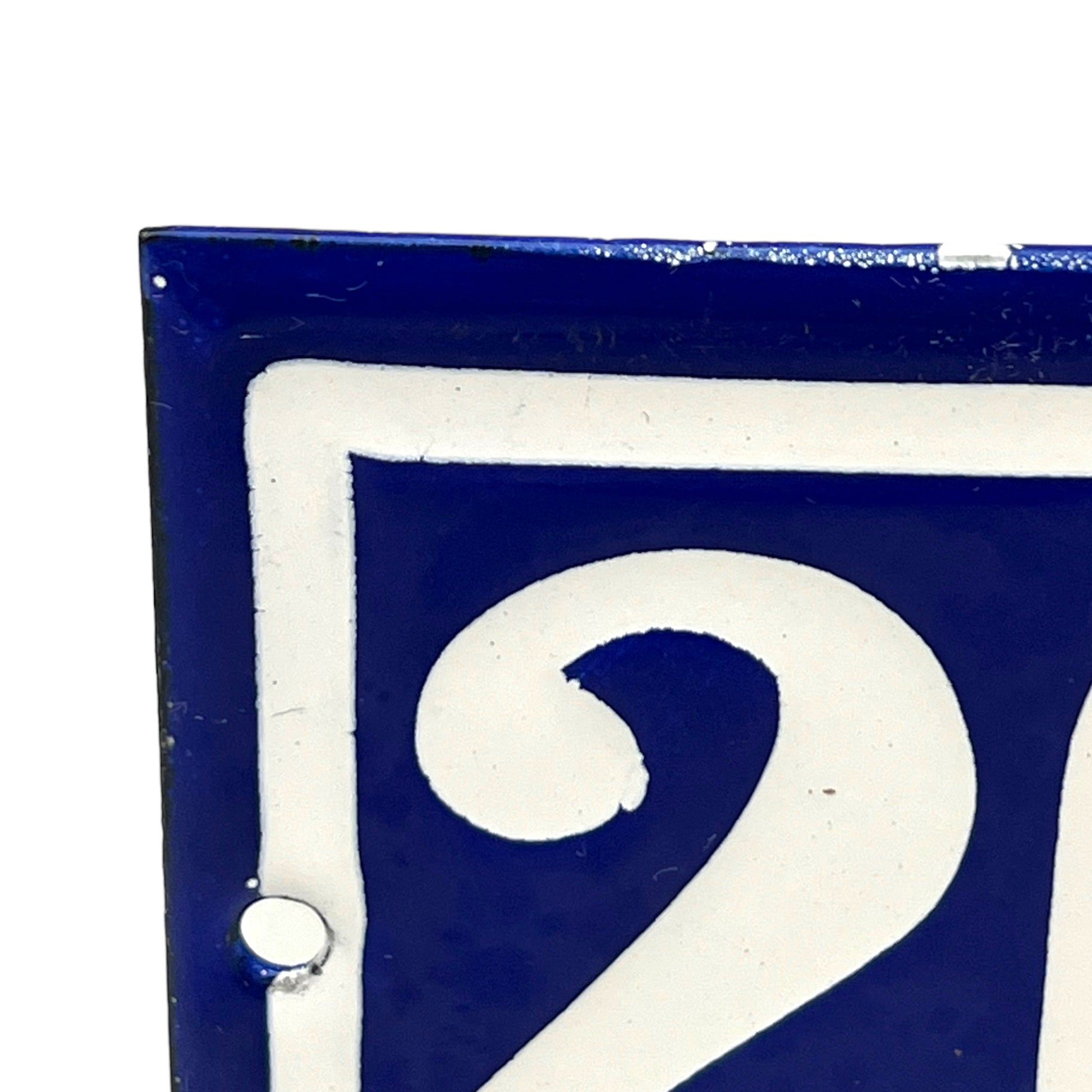 image 4 French enamel blue and white door house number 26