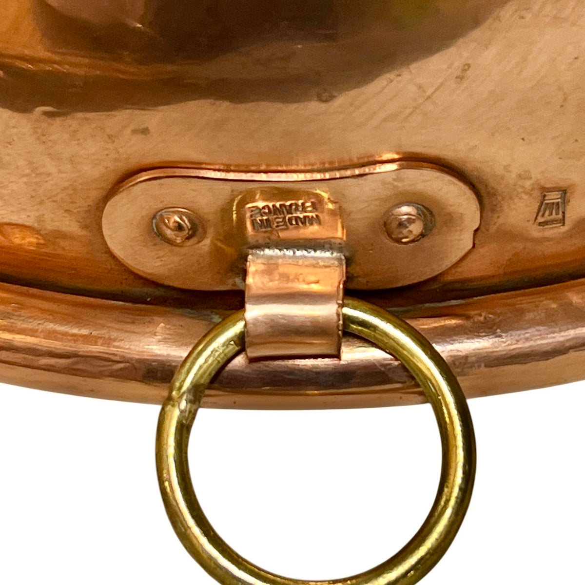 Vintage French Matfer Copper Basin Sink – Roll Top Countertop Bathroom Basin 38cm