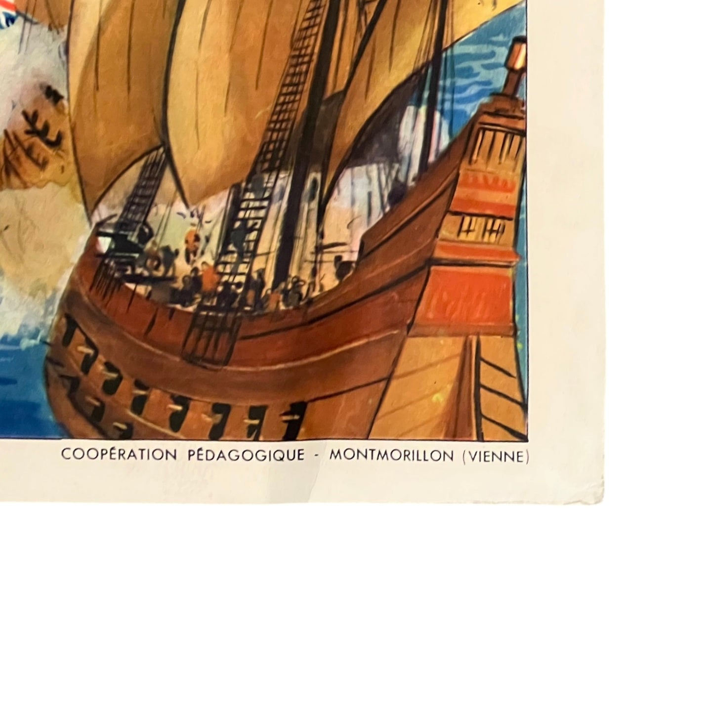 Vintage French Double-Sided School Poster – Siege of La Rochelle Teaching Aid