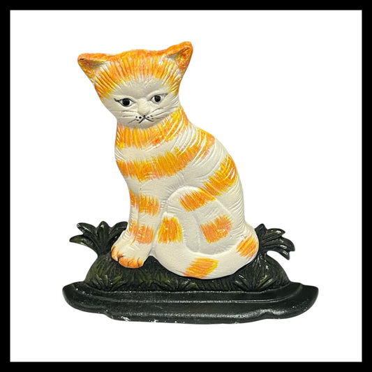 French Cast Iron Cat Shaped Door Stop, Cast Iron Doorstop Wedge, Door Stay