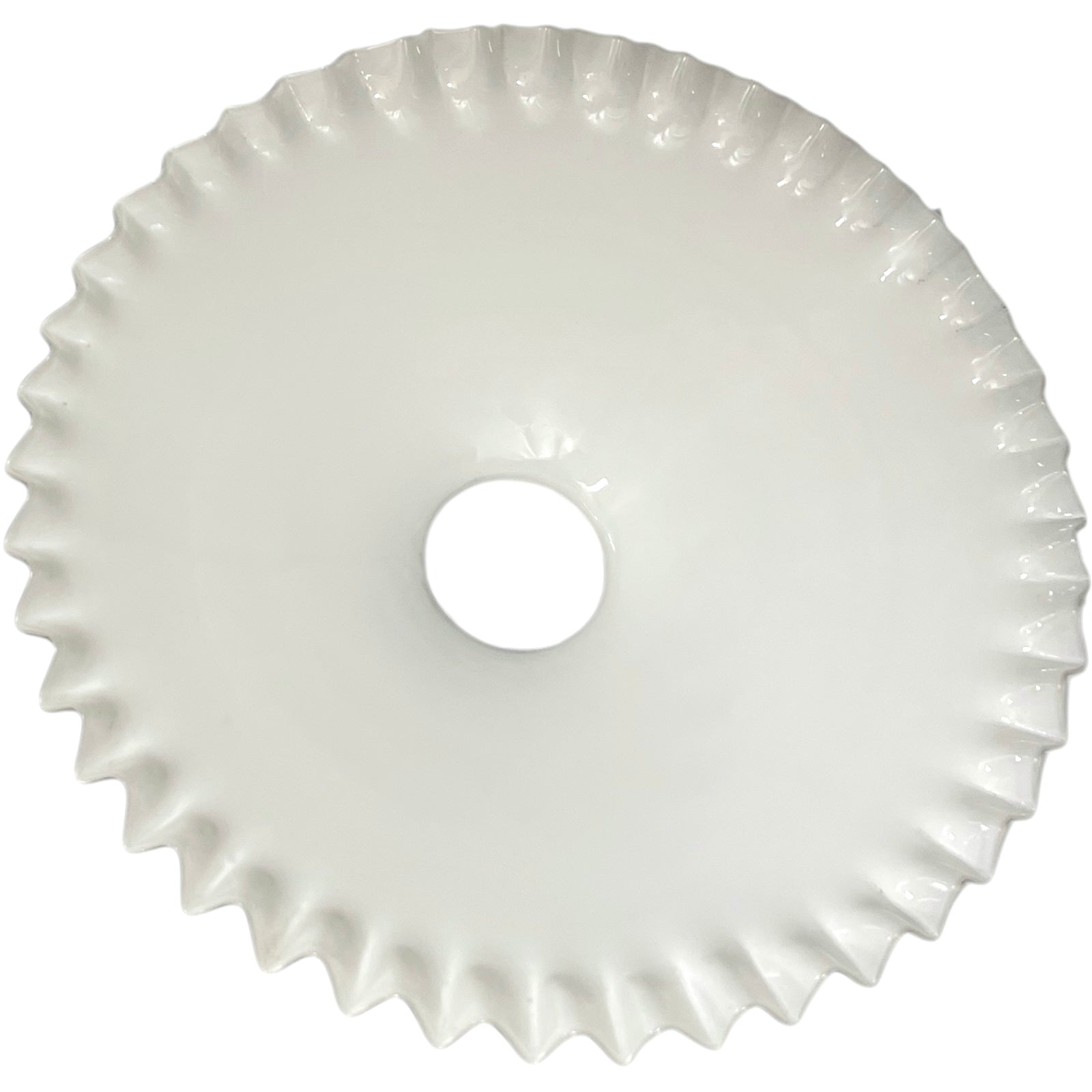 White lampshade  with decorative edge on a white background