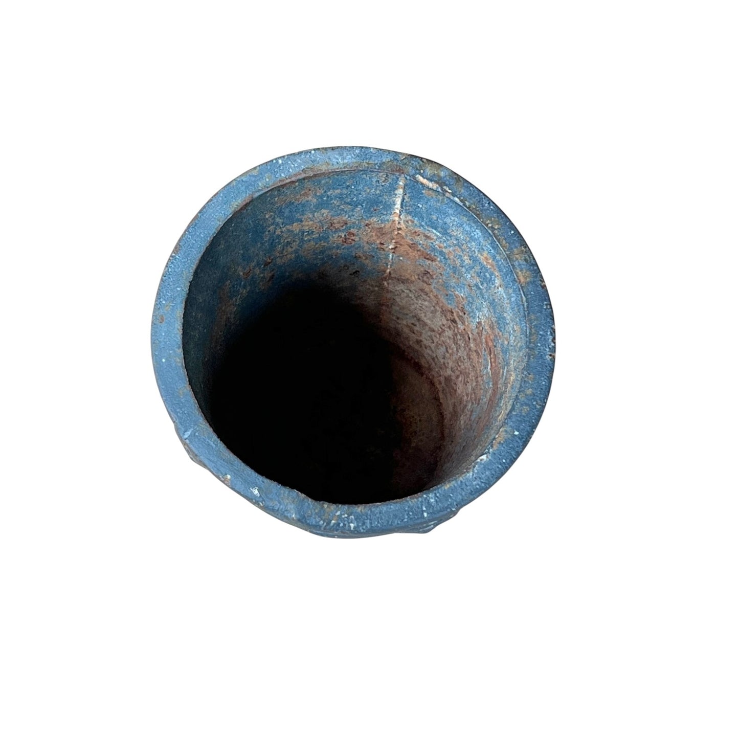 close up of a metal decorative wall planter on a white background