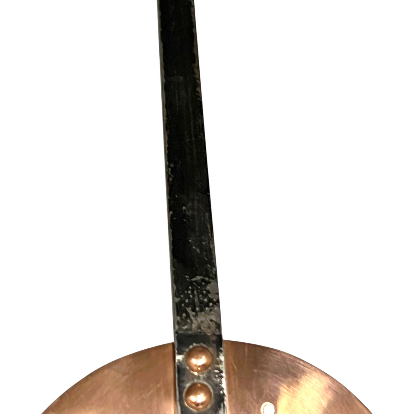 steel handle of copper utensil