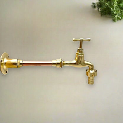 Brass and Copper Tap Wall Mounted Kitchen Tap Bathroom Tap, Outdoor Kitchen Tap