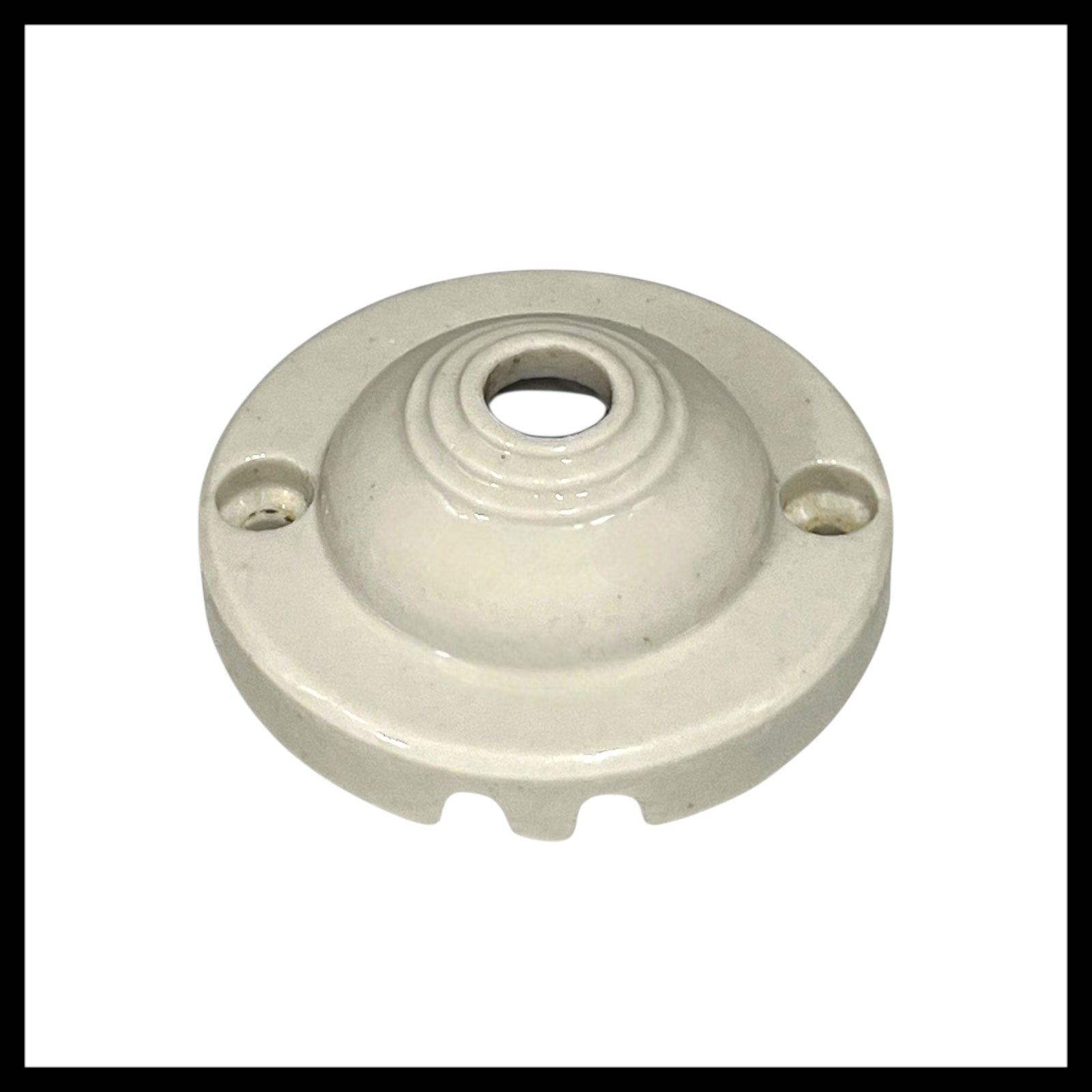 Vintage French Ceramic Ceiling Rose, Chandelier Ceiling Fitting Wire Cover for sale by All Things French Store