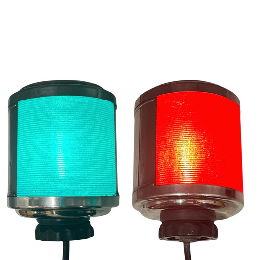 Pair of Rare Classic Boat Yacht AQUA SIGNAL 50 Series Signal Navigation Lights