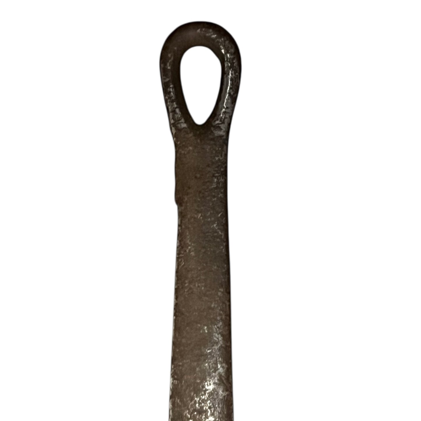cast iron handle of copper pan