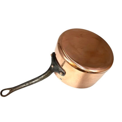 Vintage French Copper Saucepan Pot 22cm with Brand New Tin Lining 3mm 3.25kg 