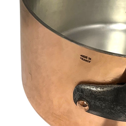 Vintage French Copper Saucepan Pot 22cm with Brand New Tin Lining 3mm 3.25kg 