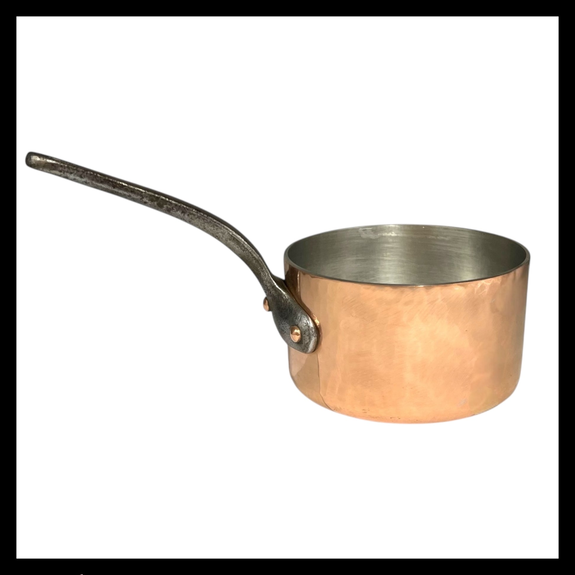 Vintage French Copper Saucepan Pot 14cm with Brand New Tin Lining 3mm 1.6kg 